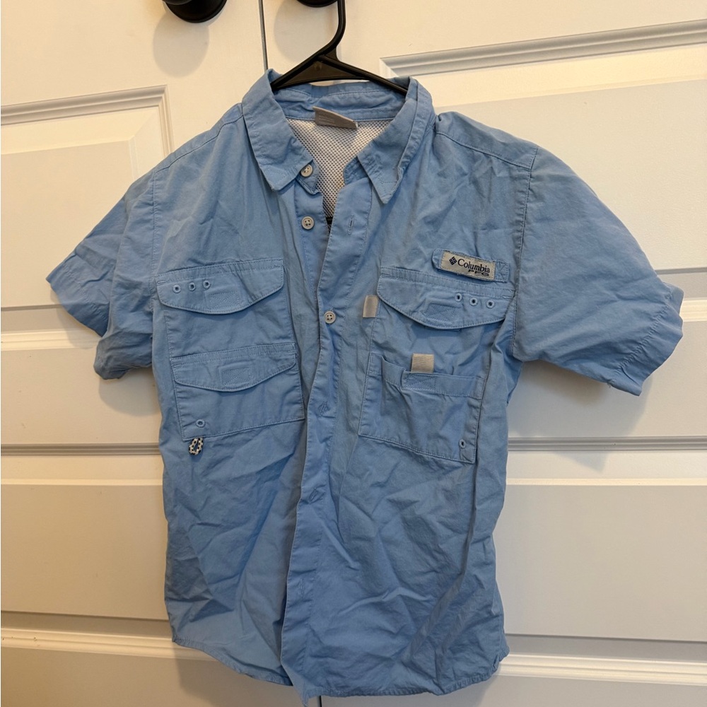 Columbia Boys Light Blue Casual Button Down Shirt